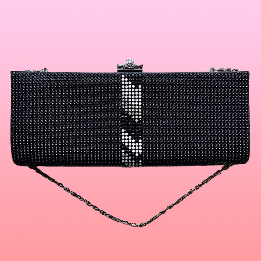 BLACK glam art deco crystal clutch - Picture 1 of 6